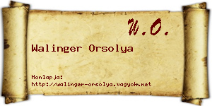 Walinger Orsolya névjegykártya